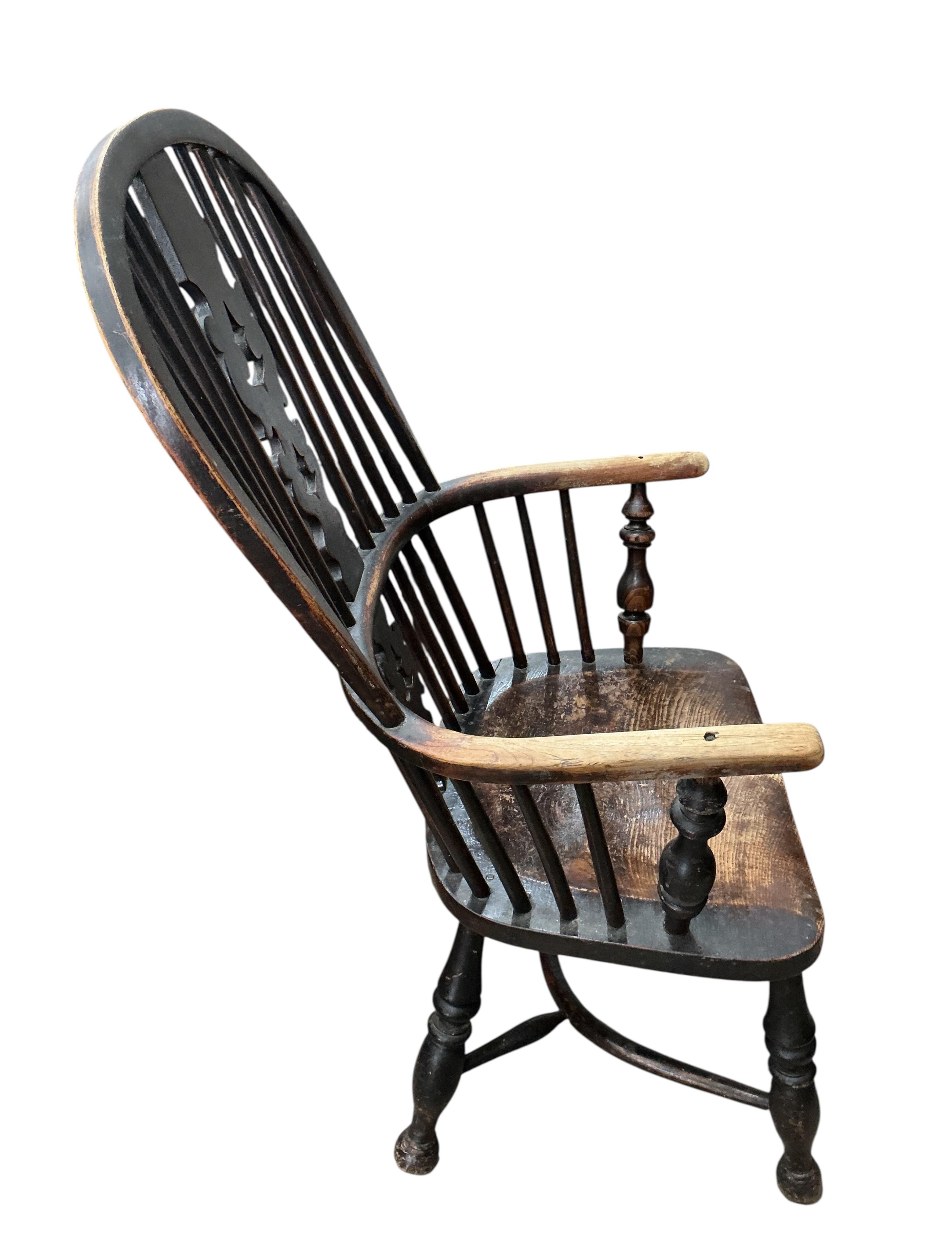 A 19th century Yorkshire area elm and beech Windsor armchair, width 56cm, depth 38cm, height 104cm